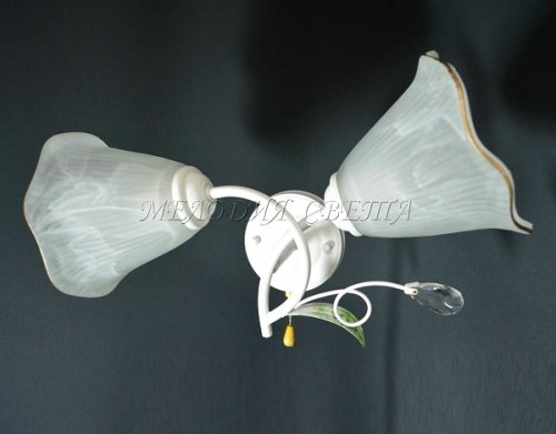 Бра двухрожковое Мелодия Света Е27 Белая фото Бра двухрожковое Мелодия Света Е27 Белая картинка